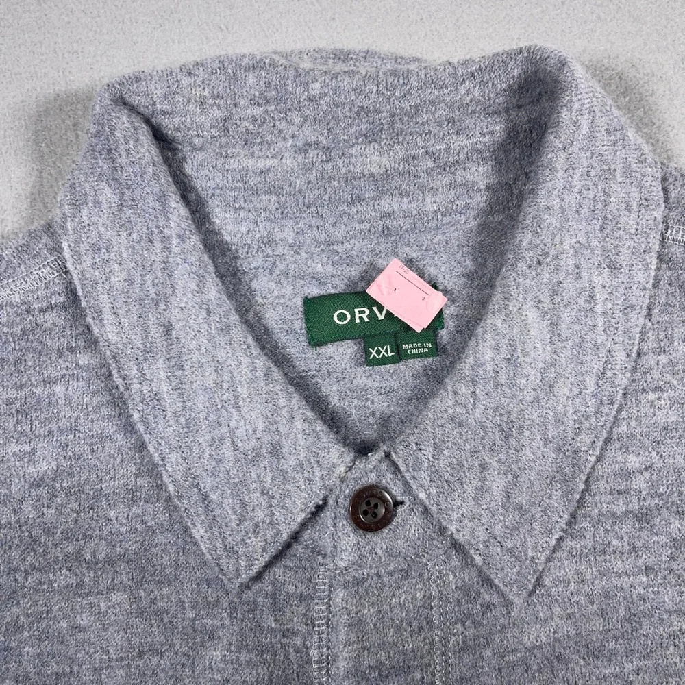 Orvis‎ Wool Blend Button Up Shirt Jacket Mens XXL Gray Outdoor Casual Outdoor